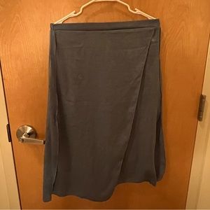 Light Blue Silky MIDI Skirt